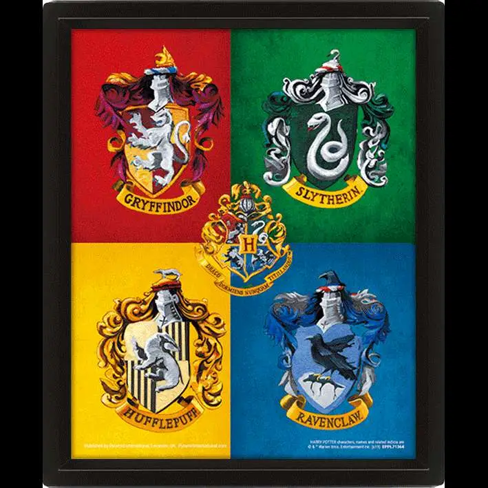 Poster Harry Potter house crests 3d
